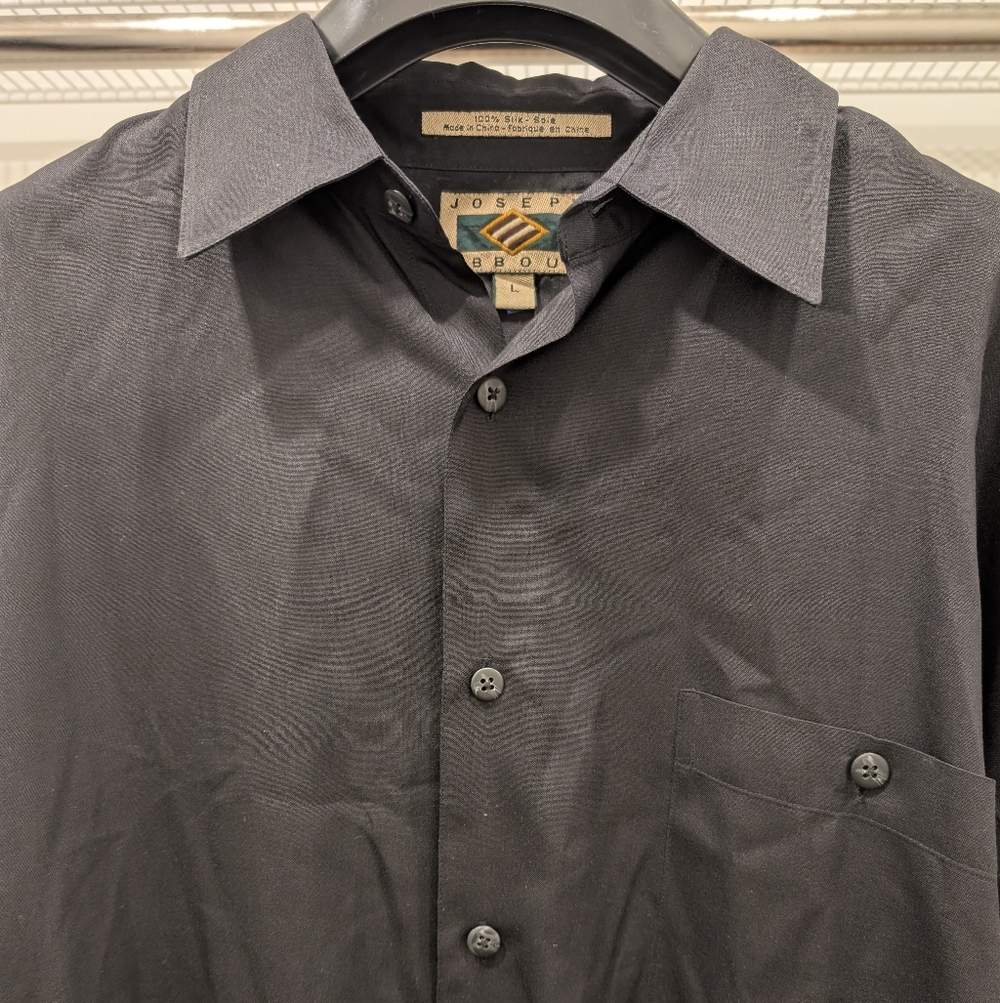 Joseph Abboud Black Silk Button Down Shirt